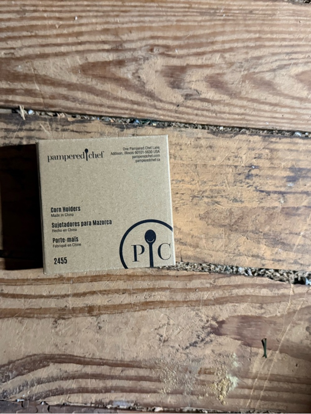 Pampered Chef tan Kraft Corn Holders Box